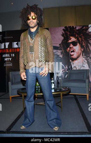 Amerikanische Sänger Lenny Kravitz während einer Pressekonferenz zu fördern, seine "Erhöhen Vibration Tour" im St. Regis Hotel in Mexiko Stadt zu sehen. Stockfoto