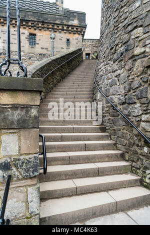 Lang Treppen, Edinburgh Castle Stockfoto