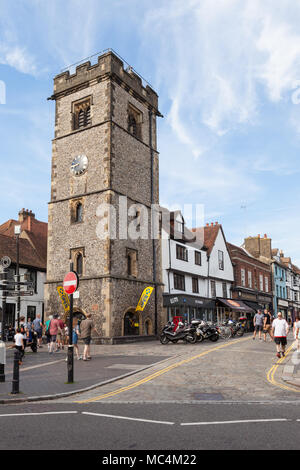 Clock Tower im Zentrum von St Albans, Hertfordshire. Stockfoto