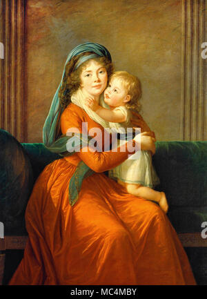 Elisabeth Louise Vigee Lebrun, Porträt der Prinzessin Alexandra Golitsyna und Ihr Sohn Piotr 1794 Öl auf Leinwand. Puschkin Museum der Bildenden Künste, Moskau, RUS Stockfoto