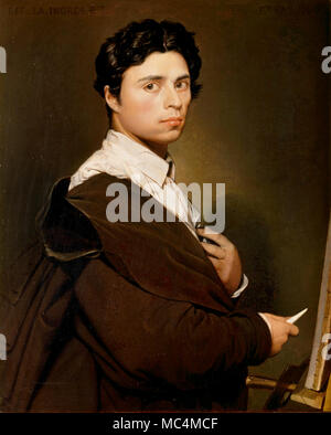 Jean Auguste Dominique Ingres, Autoportrait eine Vingt-Quatre Ans 1804 Musée Condé, Chantilly, Frankreich. Stockfoto