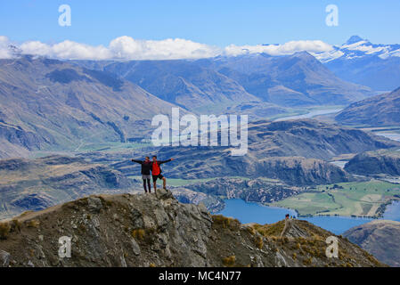 Blick auf Lake Wanaka von Roy's Peak, Wanaka, Neuseeland Stockfoto