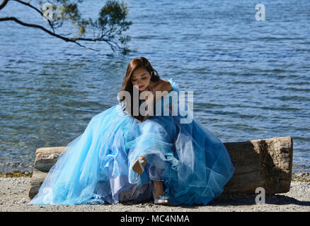 Der berühmte Baum, Wanaka Lake Wanaka, Neuseeland Stockfoto