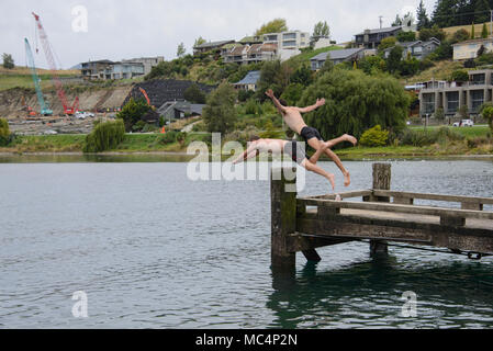 Tauchen, Lake Wanaka, Neuseeland Stockfoto