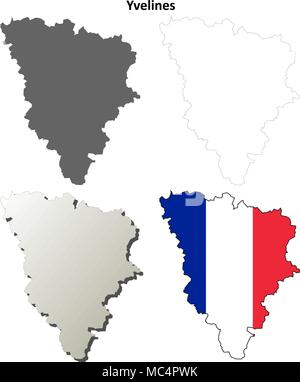 Yvelines, Ile skizzieren Karte gesetzt Stock Vektor