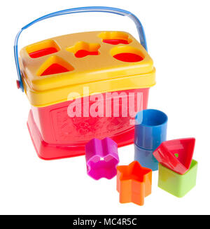 Shape Sorter. Childs Spielzeug shape Sorter auf Hintergrund Stockfoto