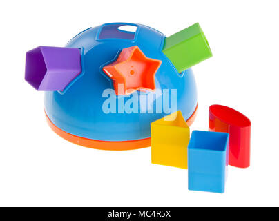 Shape Sorter. Childs Spielzeug shape Sorter auf Hintergrund Stockfoto