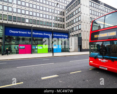 Die Büros der britischen Regierung, Ministerium für Wirtschaft, Energie und industrielle Strategie in der Victoria Street London Stockfoto