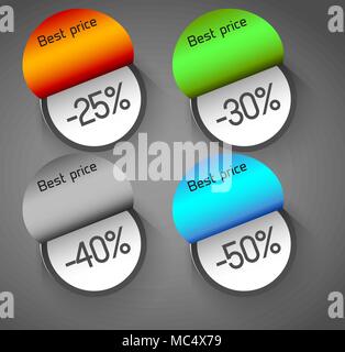 Abstract Kreise Abzeichen, Preis tags Labels, Design vorlage Stock Vektor