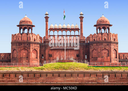 Das Rote Fort ist ein großes Fort in Delhi. Stockfoto