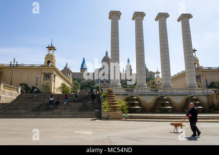 Ein Blick auf das nationale Kunstmuseum von Katalonien, die im Palau Nacional in Barcelona, Spanien. Stockfoto