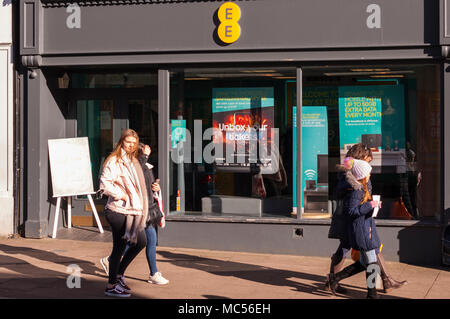 Die EE-Handy shop shop in Bury St. Edmunds, Suffolk, England, Großbritannien, Großbritannien Stockfoto