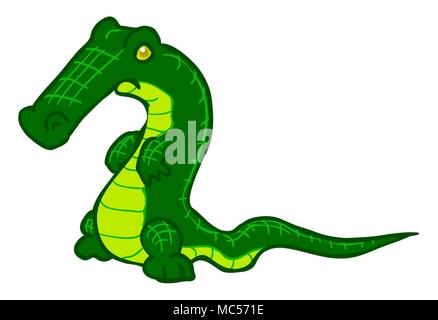 Cartoon krokodil Charakter, Vector Illustration, horizontal, isoliert Stock Vektor