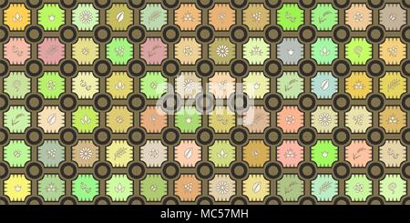 Frühling Thema Oberfläche Fliesen, nahtlose Textur muster, Vector Illustration eingefärbt, horizontale Hintergrund Stock Vektor