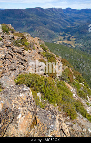 Blick vom Gipfel des Mt Pillinger in Cradle Mountain-Lake St Clair National Park Stockfoto