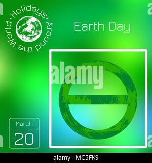 Kalender. Urlaub rund um die Welt. Ereignis des Tages. Grüne blur Hintergrund - Name, Datum, Abbildung. Für Zeitschriften, Websites, Bildungs- und Ent Stock Vektor