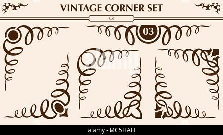 Vintage Ecke SET Stock Vektor