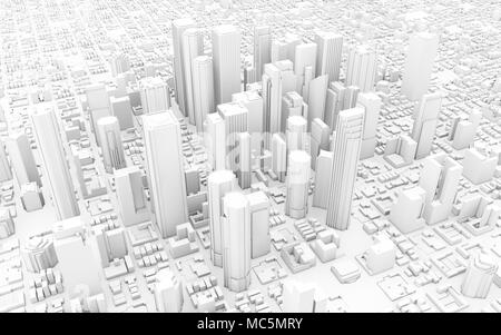 3D-Rendering der weißen Stadt Stockfoto