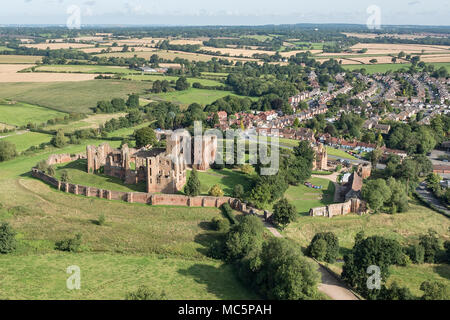 Schloss Kenilworth Warwickshire Luftaufnahme Stockfoto