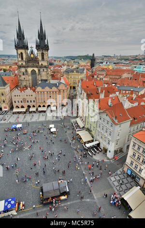 Altstadt Blick vom Alten Rathaus turm. Prag. Der Tschechischen Republik Stockfoto