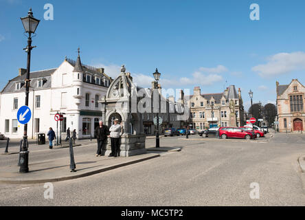 Huntly Stadtplatz in Aberdeenshire, Schottland Stockfoto