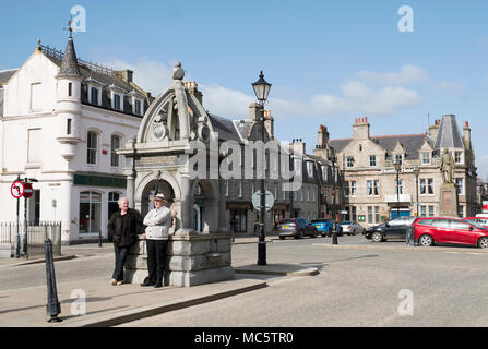 Huntly Stadtplatz in Aberdeenshire, Schottland Stockfoto