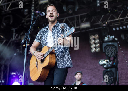 Der britische Sänger und Musiker James Morrison live bei der 26 Heitere Open Air in Zofingen, Aargau, Schweiz Stockfoto