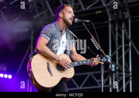 Der britische Sänger und Musiker James Morrison live bei der 26 Heitere Open Air in Zofingen, Aargau, Schweiz Stockfoto