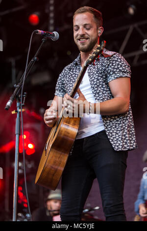 Der britische Sänger und Musiker James Morrison live bei der 26 Heitere Open Air in Zofingen, Aargau, Schweiz Stockfoto