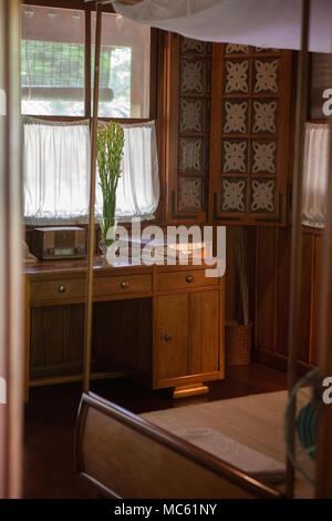 Interieur, Stelzenläufer Ho Chi Minh's House (Nhà sàn Bác Hồ) im Präsidentenpalast Historical Site, Hanoi, Vietnam Stockfoto