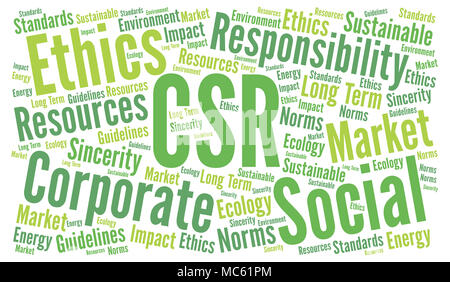CSR corporate social responsibility Wort cloud Stockfoto