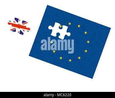 Konzept Bild von Brexit, Großbritannien aus der Europäischen Union Stockfoto