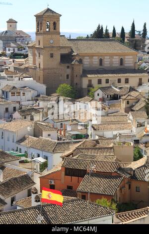 Iglesia del Salvador, Kirche des Erlösers, Albaicin, Granada, Andalusien, Spanien Stockfoto