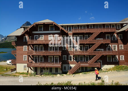 Many Glacier Hotel Glacier National Park in Montana, USA. Stockfoto