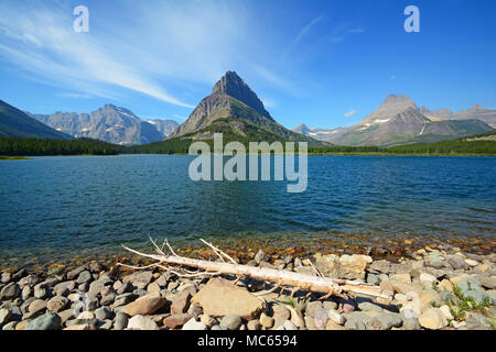 Swiftcurrent Lake, Glacier National Park, Montana Stockfoto