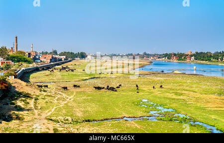 Die yamuna Fluss in der Stadt Agra. Indien Stockfoto