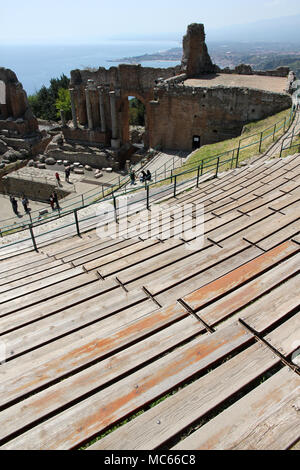 Im Teatro Antico von Taormina Sizilien Stockfoto