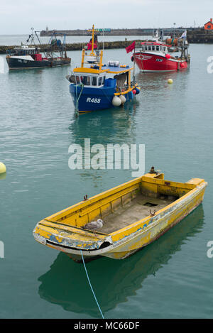 Fischerhafen in Folkestone Kent Stockfoto