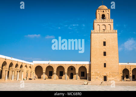 Die große Moschee von Kairouan (große Moschee von Sidi-Uqba), Tunesien Stockfoto