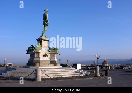 Michelangelos David Statue auf der Piazza Michelangelo, Florenz, Toskana, Italien Stockfoto