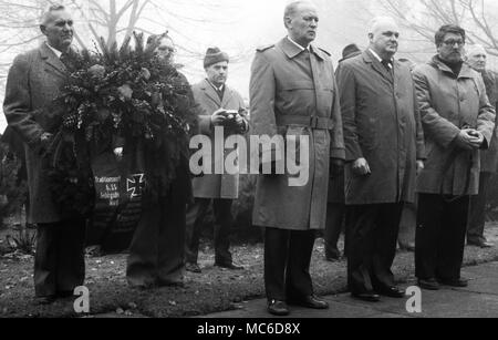 Eine Sitzung des 6 Mountain Division nördlich der Waffen-SS mit dem Gedenken an die Toten in der Nähe von Koblenz Pfaffenbeck am 18.03.1979. | Verwendung weltweit Stockfoto