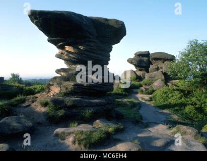 Steine - Brimham Rocks in North Yorkshire Stockfoto