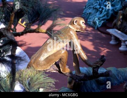 Tiere Affen unter den Chinesischen mythologische Themen in der Haw Par Villa, (Tiger Balm Park) Singapur Stockfoto