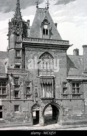 Alchemie das Haus von Jacques Coeur in Bourges Gravur von Louis Gonse L'Art Gothique ca. 1895 Stockfoto