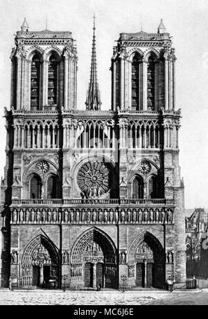 Alchemie Notre Dame de Paris Notre Dame von Paris die alchemistische Kathedrale Gravur von Louis Gonse L'Art Gothique ca. 1897 Stockfoto