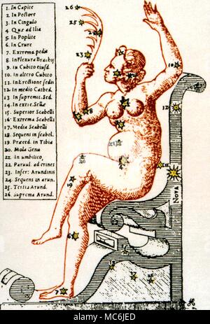 NOSTRADAMUS - VORHERSAGE VON NOVA. In Quatrain 2:41 (veröffentlicht 1555), Nostradamus prophezeite der Nova, oder neue Stern, der 1572. Die Nova erschienen im Sternbild Cassiopeia, hinten in ihrem Stuhl gesetzt. Die Abbildung ist von Tycho Brahe, Astronomiae Instauratae Progymnasmata, 1602 Stockfoto