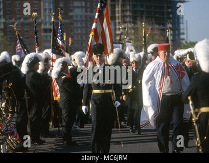 Freimaurer, Templer, die Ostern Versammlung der Freimaurer Tempelritter an der George Washington Masonic Memorial Hall Alexandria (südlich von Washington DC) im Jahr 1998 Stockfoto