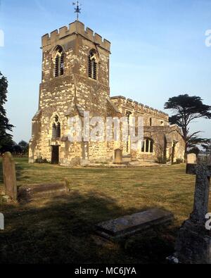 Hexerei - hinxworth Pfarrkirche, wo die Familie Grab des berüchtigten 16. Jahrhundert Schönheit und Hexe, Jane Shore, befindet (Bläsern im Chor Nave) Stockfoto