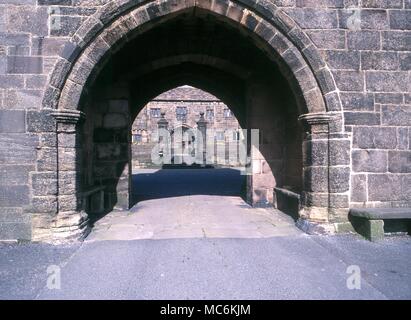 Hauntings. hoghton Turm in der Nähe von Preston, Lancashire. Es hat eine haunted Festsaal und eine Dame in grünem Samt, die mehrmals in der Nähe der Spielleute Galerie gesehen wurde. Stockfoto