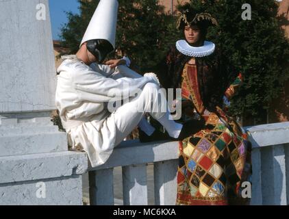 Masken - Karneval in Venedig. 18. jahrhundert Karneval Kostüm in Venedig. Stockfoto